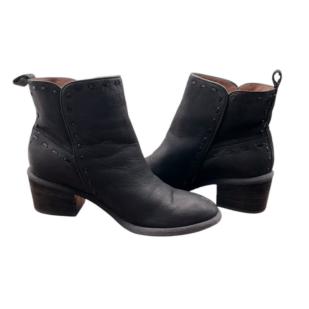 Donald J. Pliner Doro Black Leather Ankle Booties size 6B‎